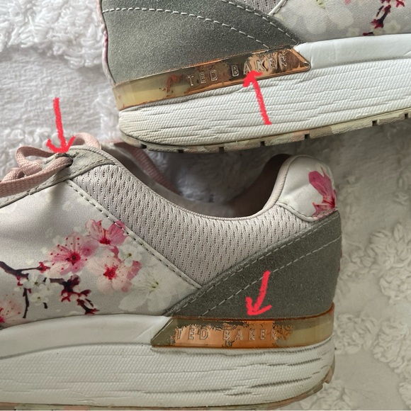 Ted Baker/Floral and grey sneakers size 7.5 - Picture 5 of 7